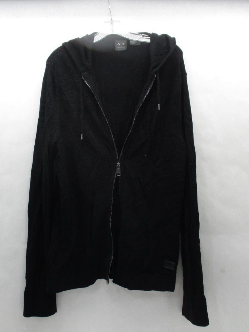 Armani Exchange women’s Black Hooded Zip Sweater